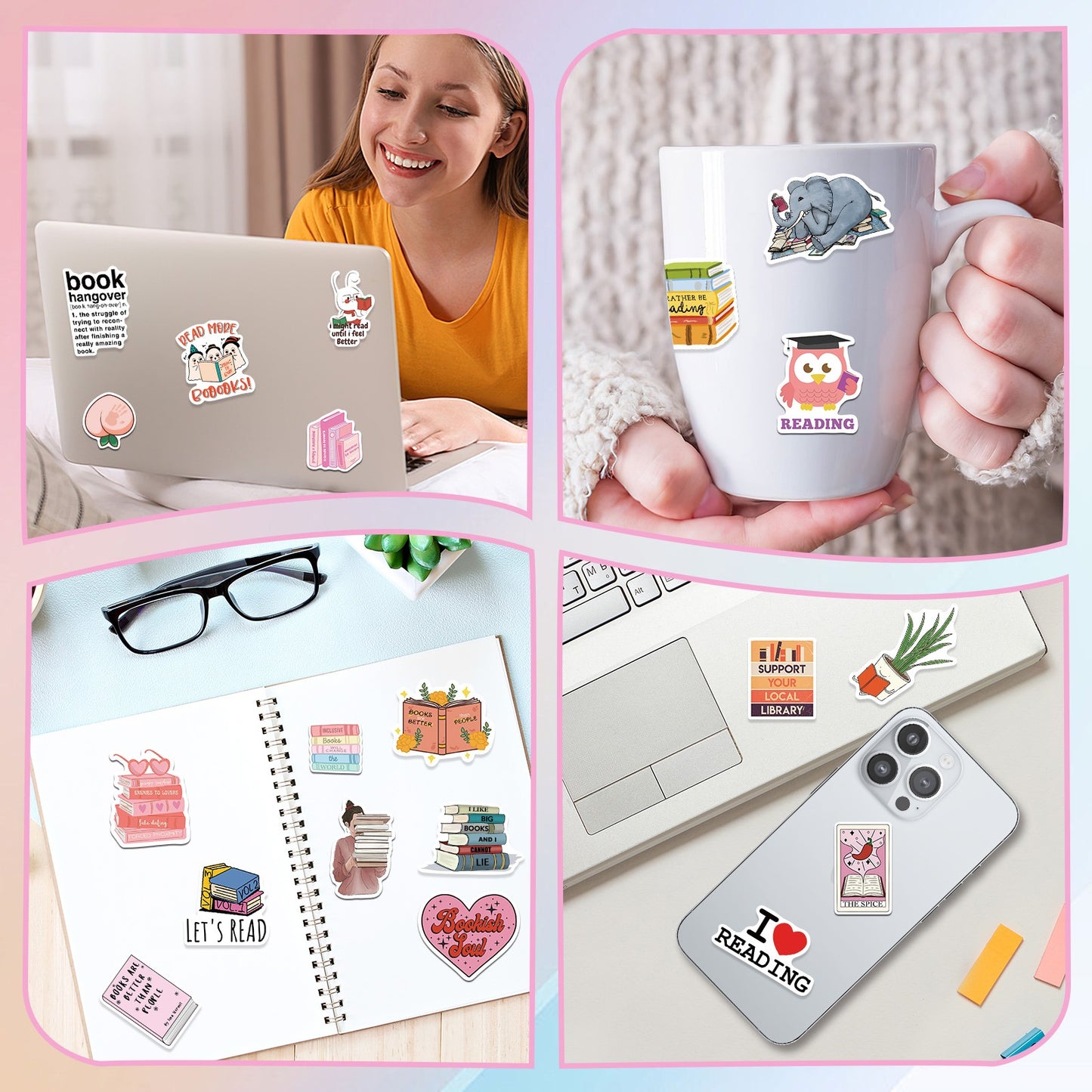 324Pcs Book Stickers For Kindle, Spicy Bookish Sticker Pack For Adults, Aesthetic Book Accessories, Booktok Book Lovers Gifts, Vinyl Decals For Laptops, Water Bottles