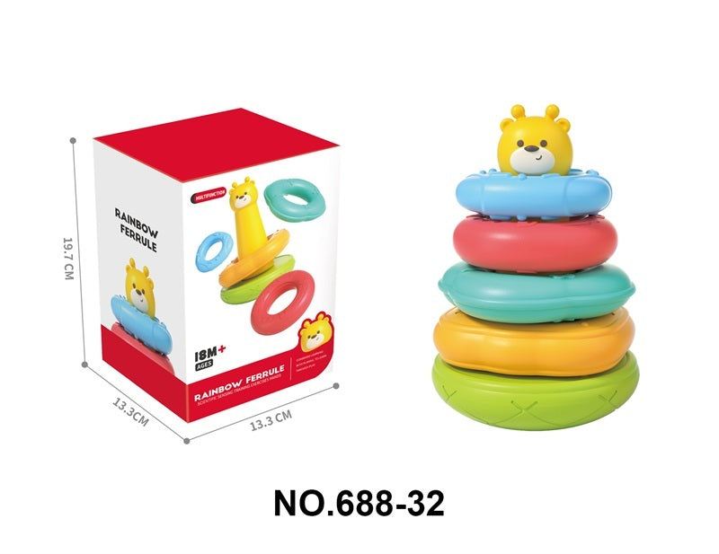 Children's Stacking Music, Rainbow Set Circles, Puzzle Early Education Understanding Color Set Tower Layer Toys