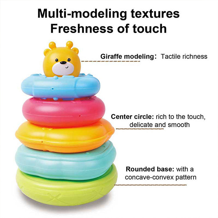 Children's Stacking Music, Rainbow Set Circles, Puzzle Early Education Understanding Color Set Tower Layer Toys