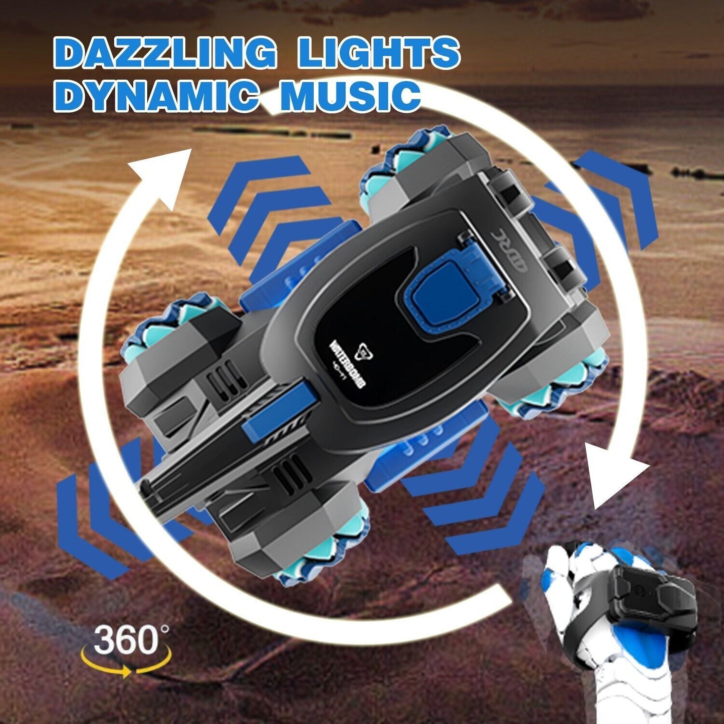 4DRC Y1 RC Truck Drift Gesture Vehicle, RC Track Scale Water Bullet Shooting, All Terrain Four-wheel Drive Combat Stunt Vehicle 360 Rotation, Logistics Randomly Sent By UPS, USPS, FEDEX, Banned Plat