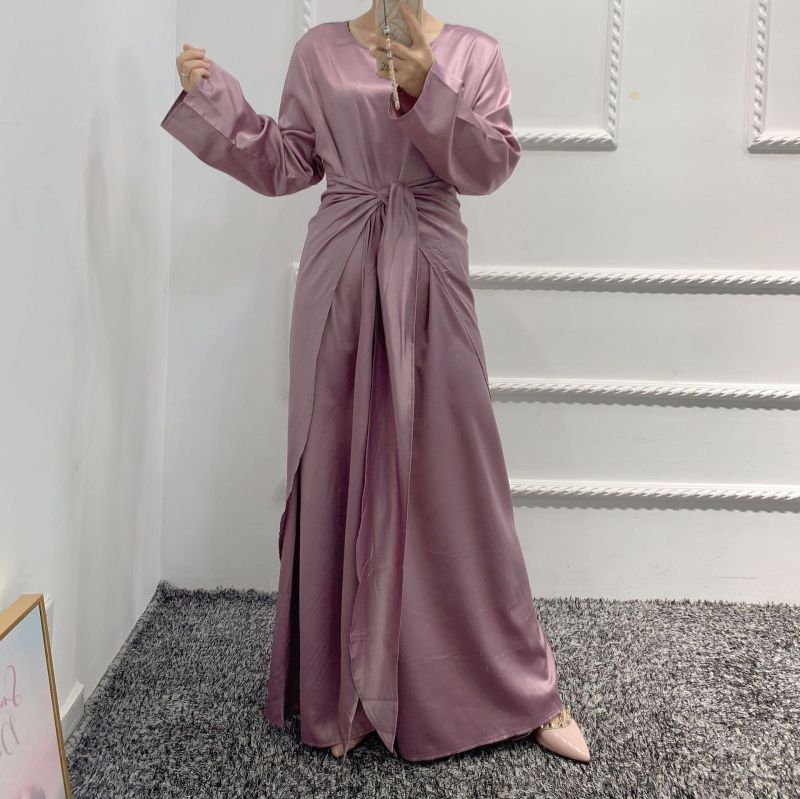 Muslim Eid Satin Dress Abaya