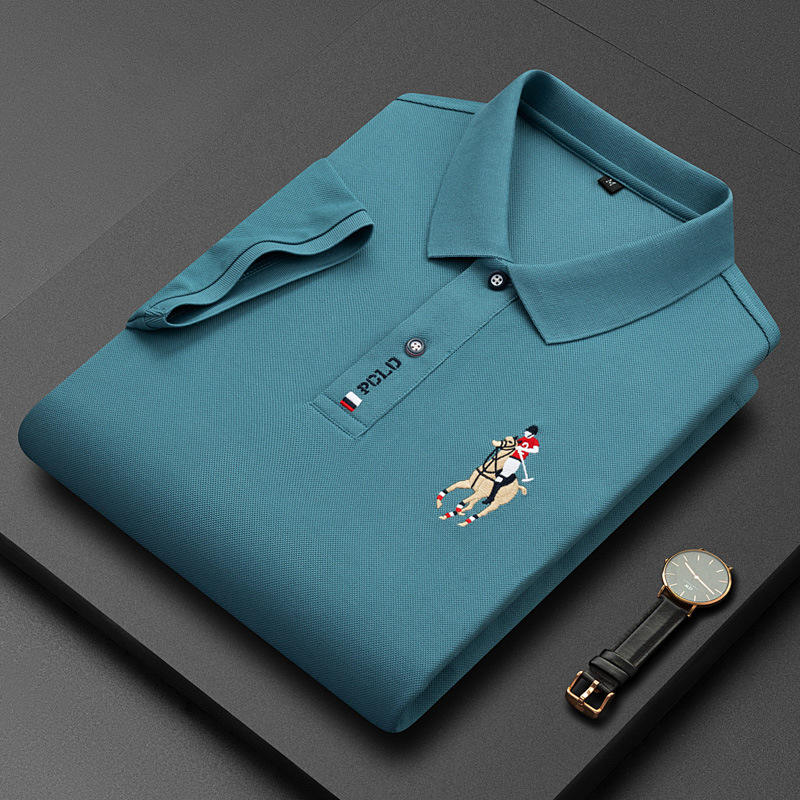 Embroidered lapel POLO-with Lgo