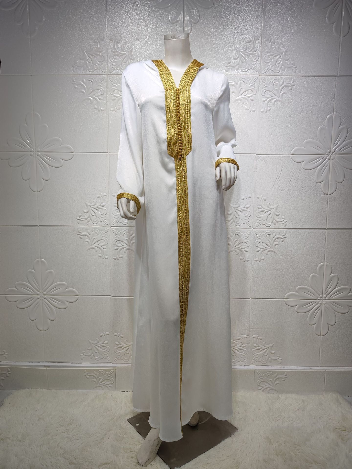 Muslim Hooded Lace Velvet Abaya
