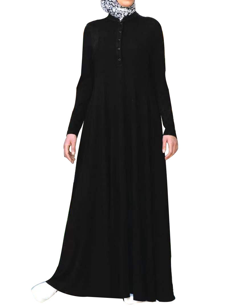 Muslim Solid Color Loose Fitting Abaya