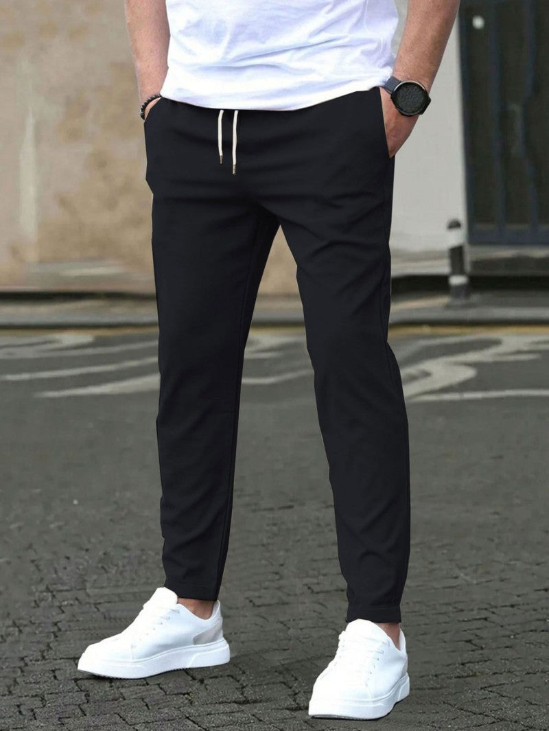Solid Color Casual Pocket Pants