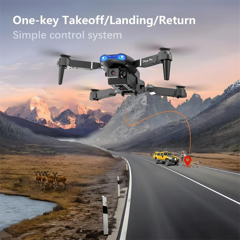 The E99 Dual-camera Drone With Two Batteries Has The Function Of Altitude Hold Mode. Thanks To The Dual Lenses, It Is Able To Fly Stably.