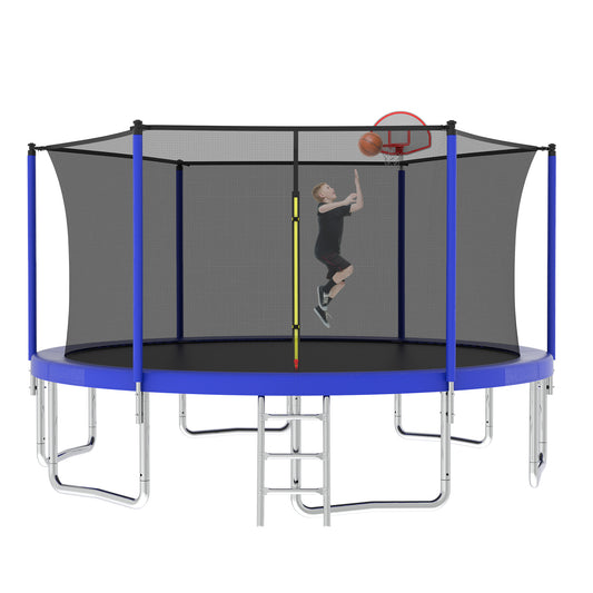 14FT For Kids Children With Safety Enclosure Net Outdoor Backyards Large Recreational Trampoline