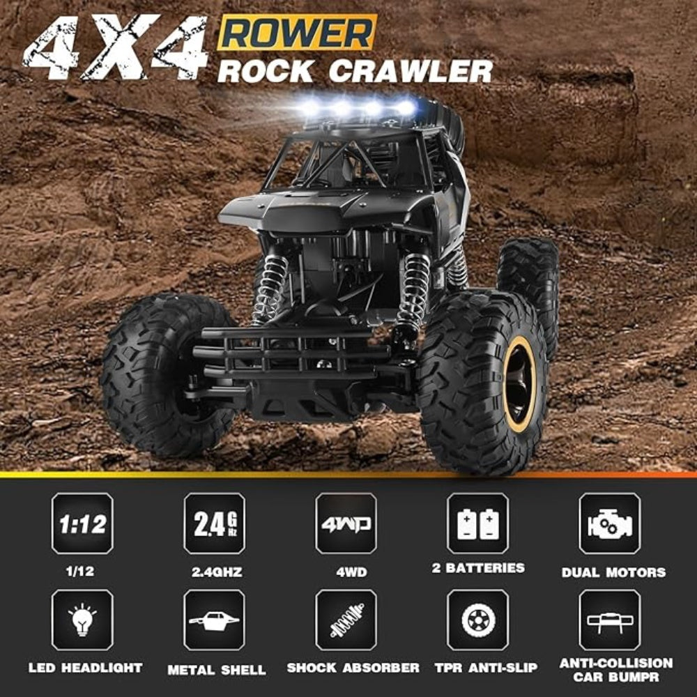 2025 NEW 4DRC Rc Car Rock Crawler Rechargeable Off Road Truck 4WD , Metal Shell LED Headlights RC Remote Control Off Road Car Truck,Logistics Is Randomly Sent By UPS,USP.