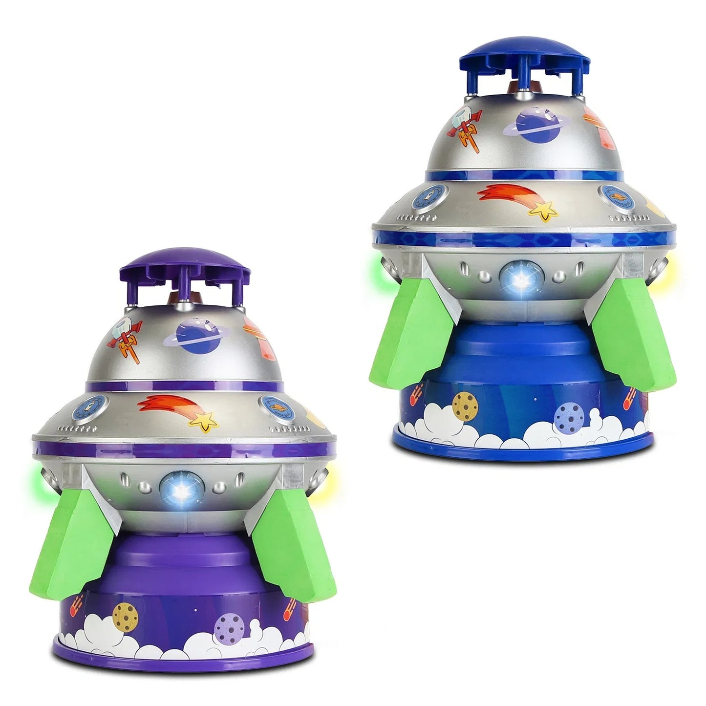 UFO Water Sprinkler Outdoor Summer Rocket Toy With Colorful LED Lights Spinning 1.64FT To 6.56FT Adjustable Height Birthday Summer Gift For Girls Boys Aged Years Old GPCT5465