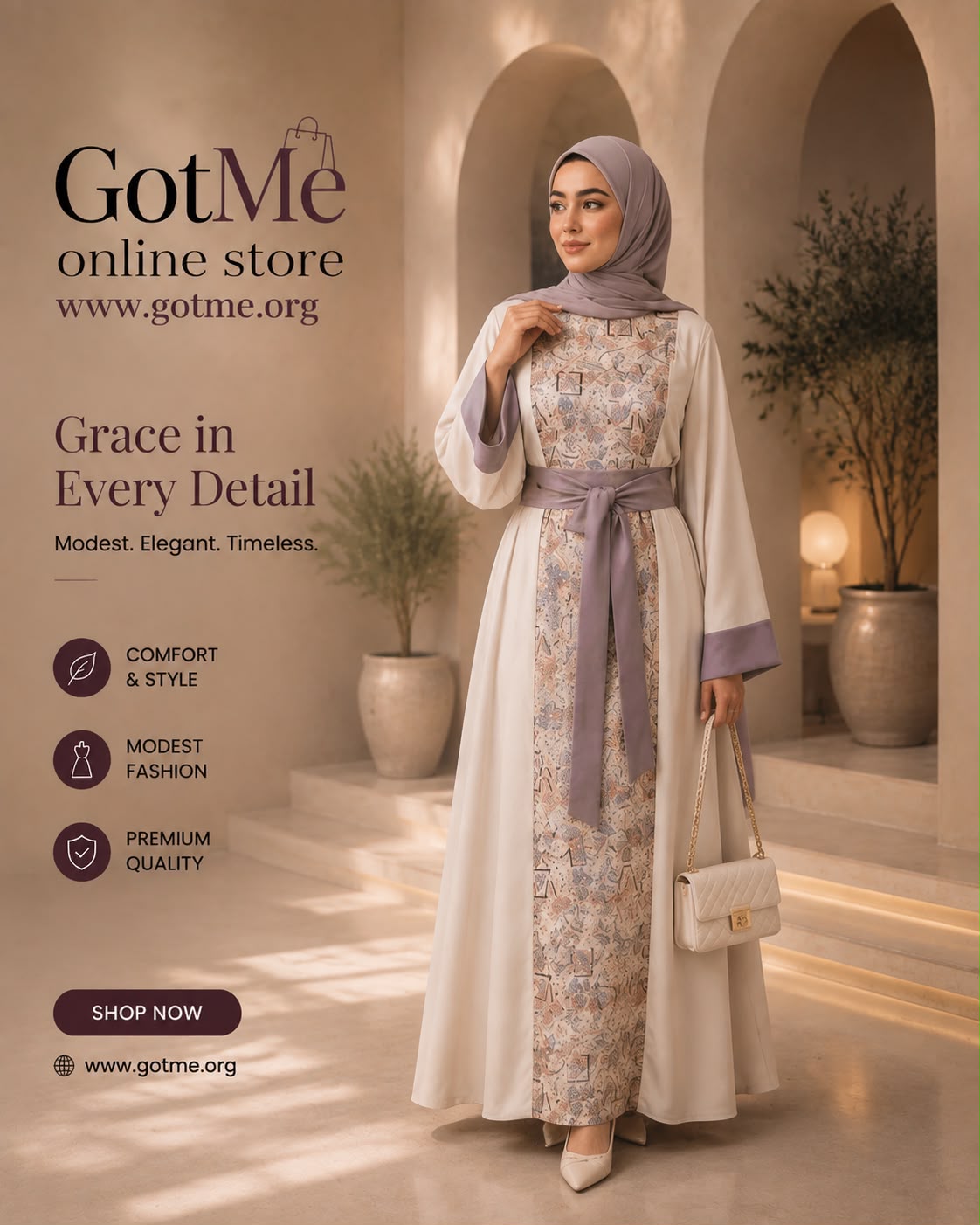 Lavender Mosaic Abaya