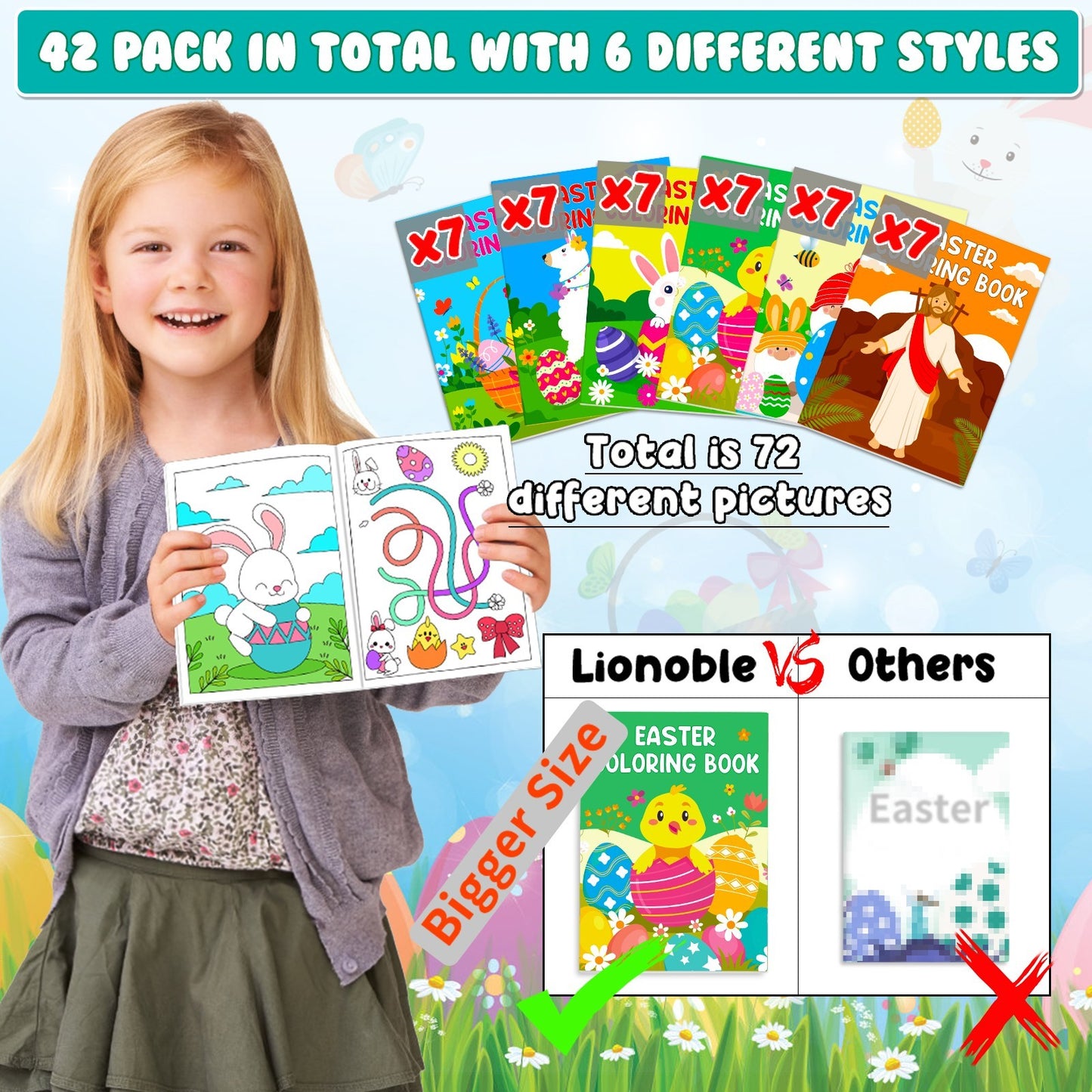 42-pack Easter Kids Colouring Book For Children Aged 4-8 And 8-12 Years Old