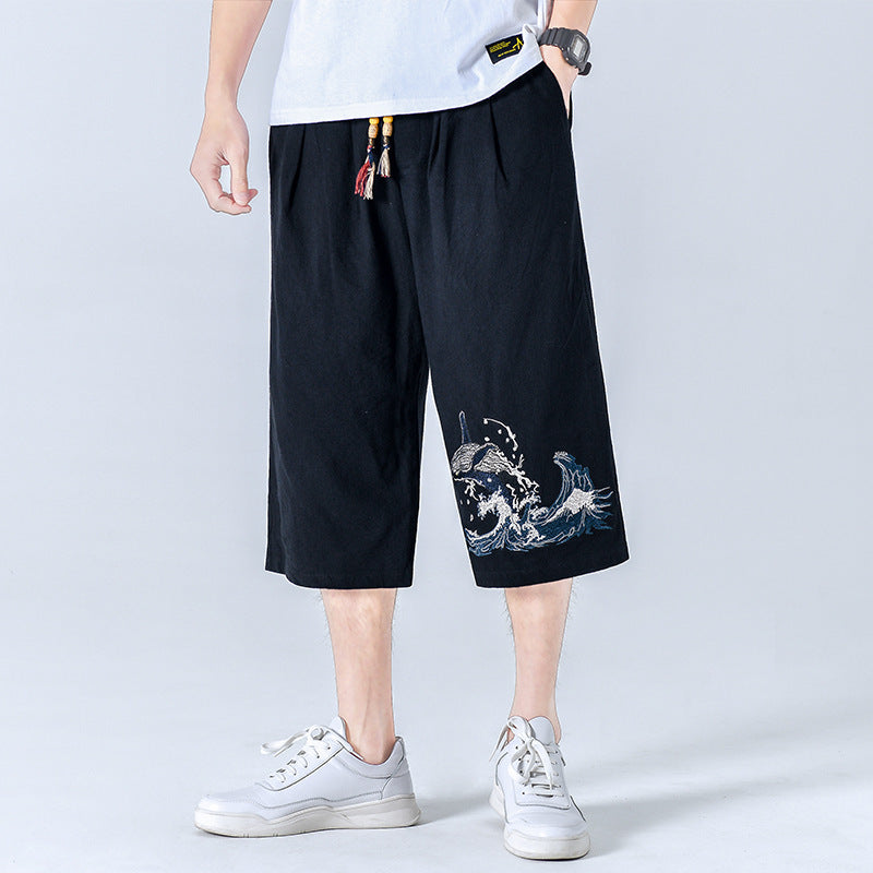 Five Embroidered Cotton And Linen Hallen Pants