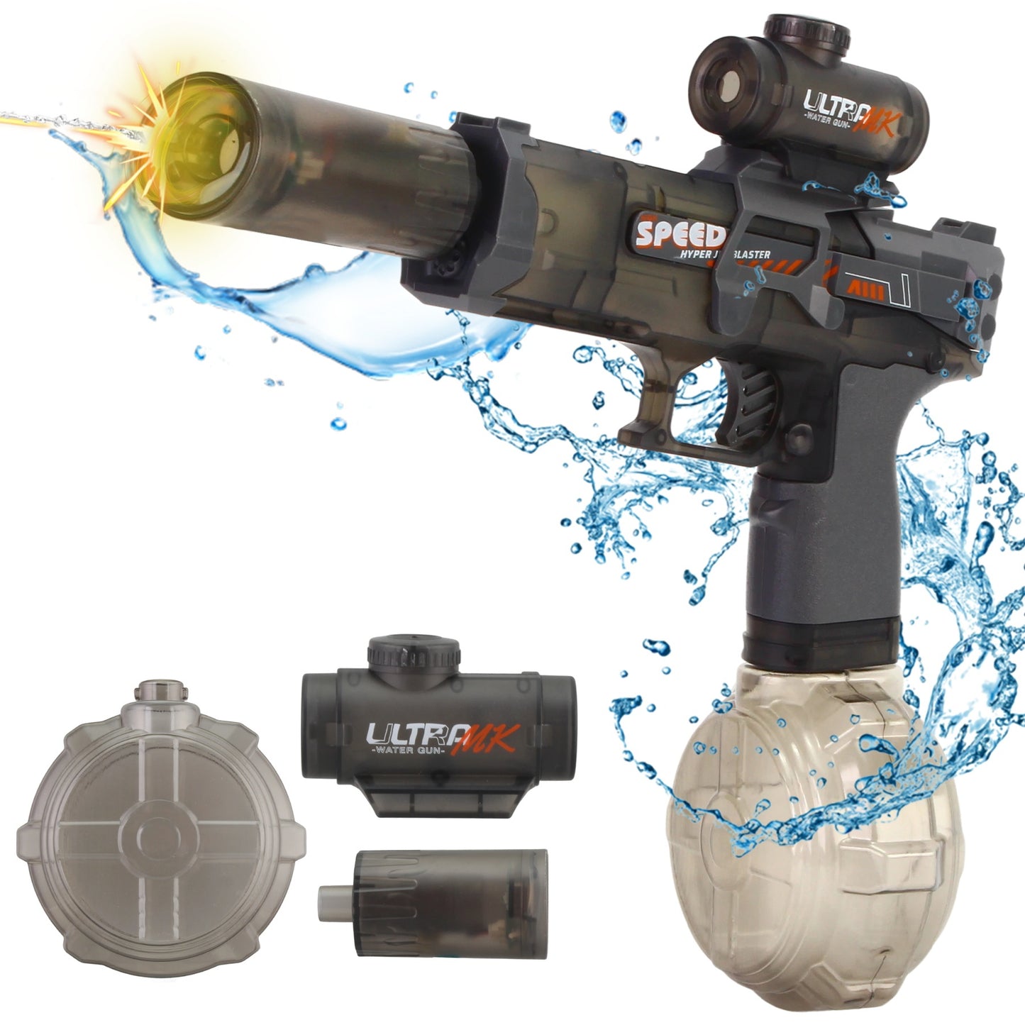 Electric Water Gun With LED Light, Power Water Jet Pistol , Outdoor Games For Kids, Suitable For Summer, Outdoor, Party, Birthday Present, Swimming Pool