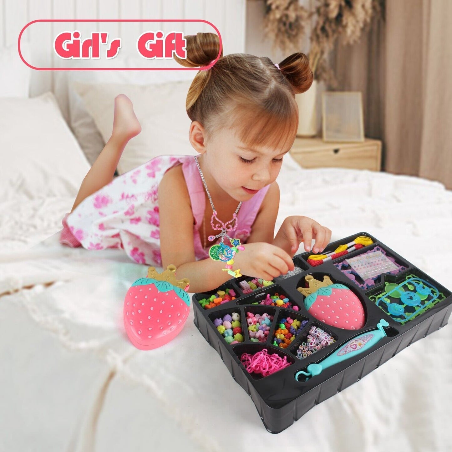 Children's Bracelet Making Kit, Beaded Rope DIY, Children's Hand Knitting Beading Games, Craft Rope Making Tools, Children's Game Activity Sets .Logistics Is Randomly Sent By UPS,USPS,FEDEX.