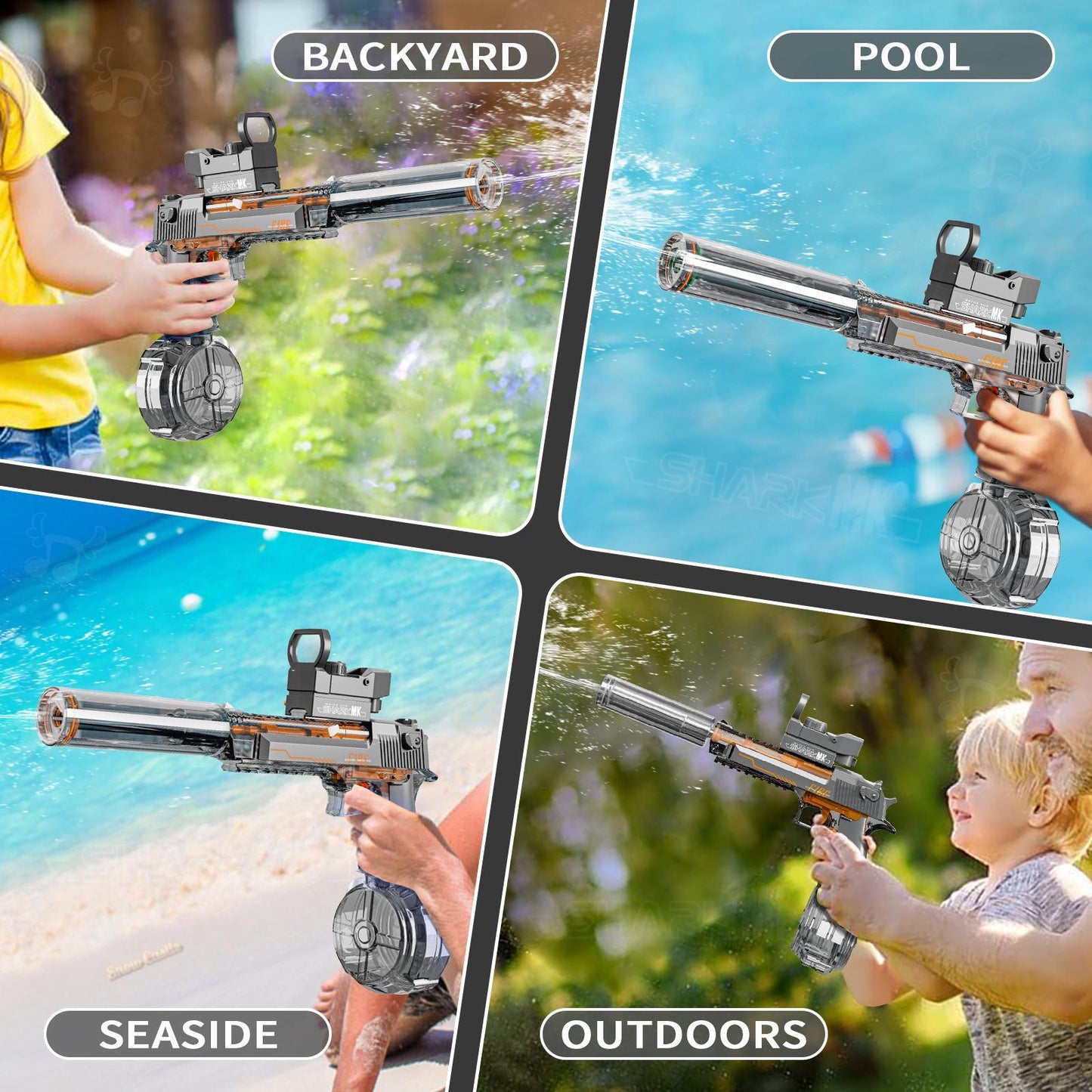 Transparent Desert Eagle Electric Water Gun - The Perfect Gift For Summer Holidays, Safe And Fun To Play