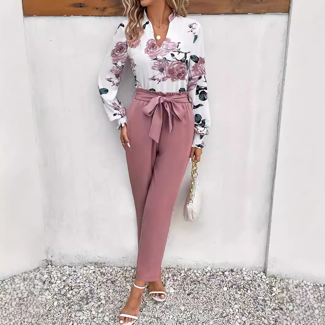Pink Satin Straight Casual Pants