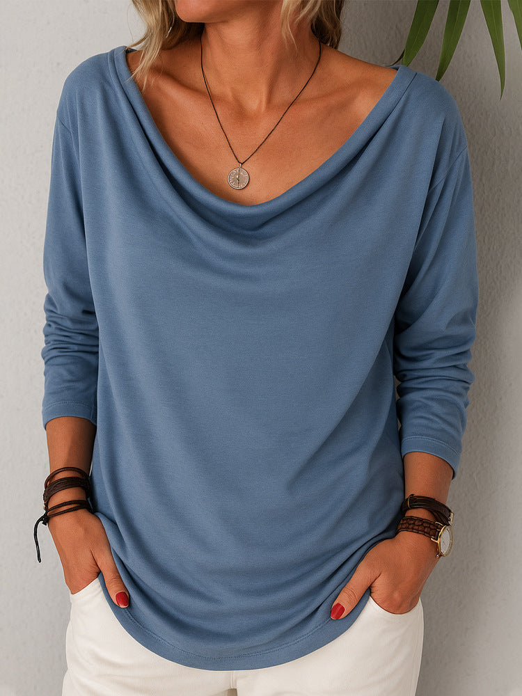 Piled Collar Pullover T-Shirt