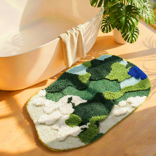 Area Rug Color Rug For Bedroom - Non Slip Bath Rug Absorbent Floor Mat For Bathroom - Cute Washable Small Shower Mat - Aesthetic Modern Home Decoration Birthday Gifts, Thanksgiving Day Decor, Christma