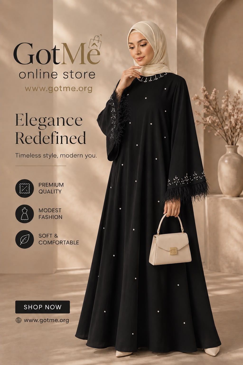 Noir Plume Abaya