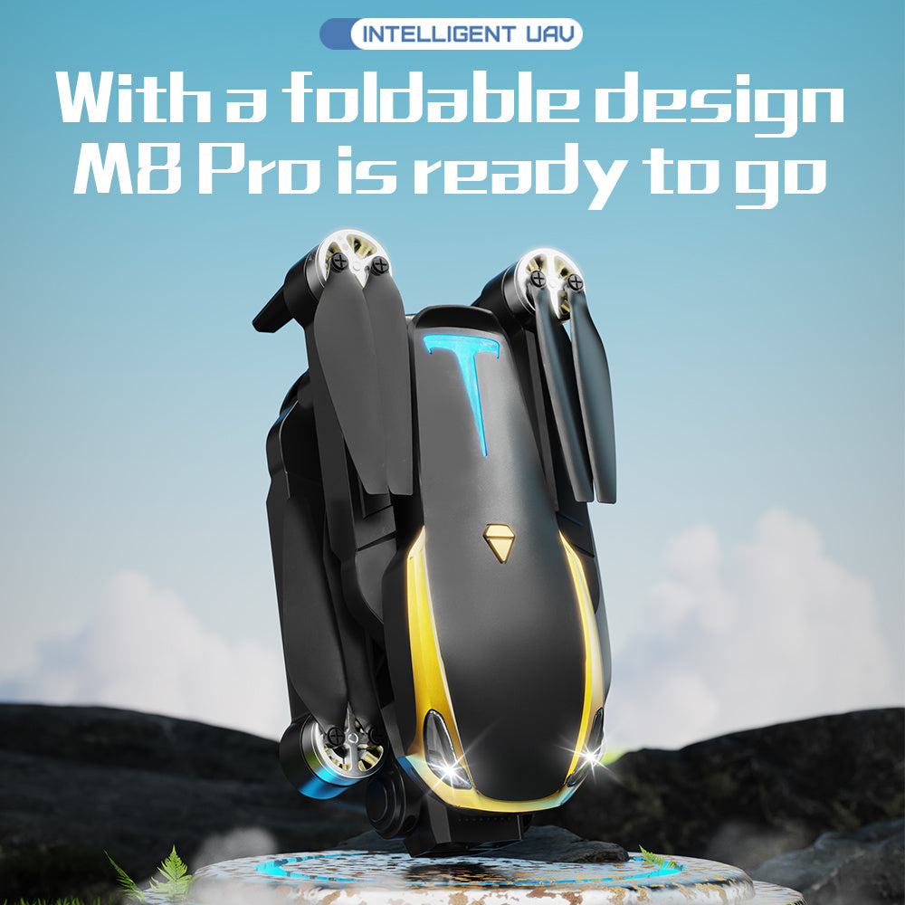 M8 PRO Drone Toys With 2 Batteries, HD Camera, Brushless Motor, FPV Live Video Quadcopter, Intelligent Obstacle Avoidance, Optical Flow Positioning Accurate Hover Shooting, 360 Degree Rolling, Gifts