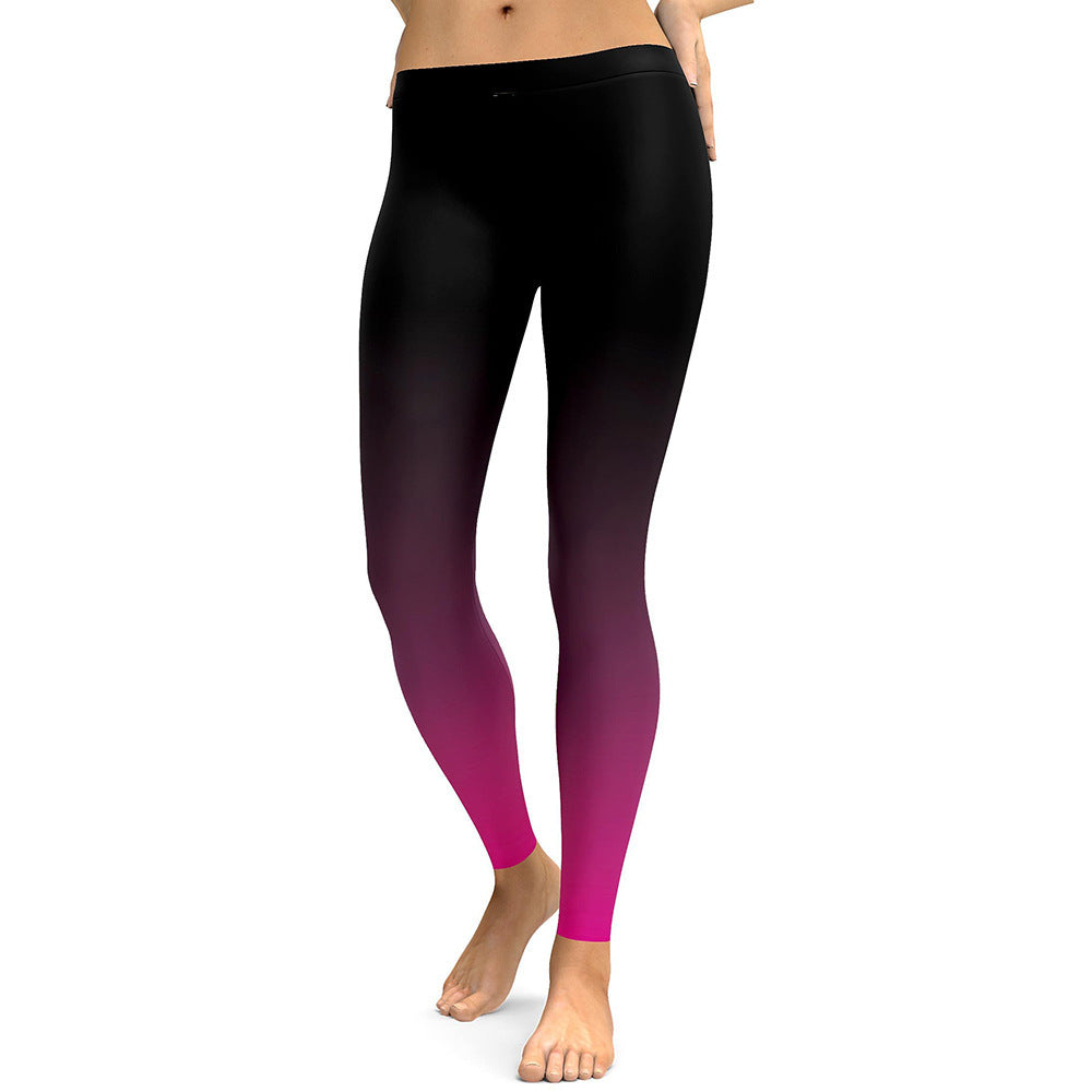 Women Seamless Gradient Color Leggings