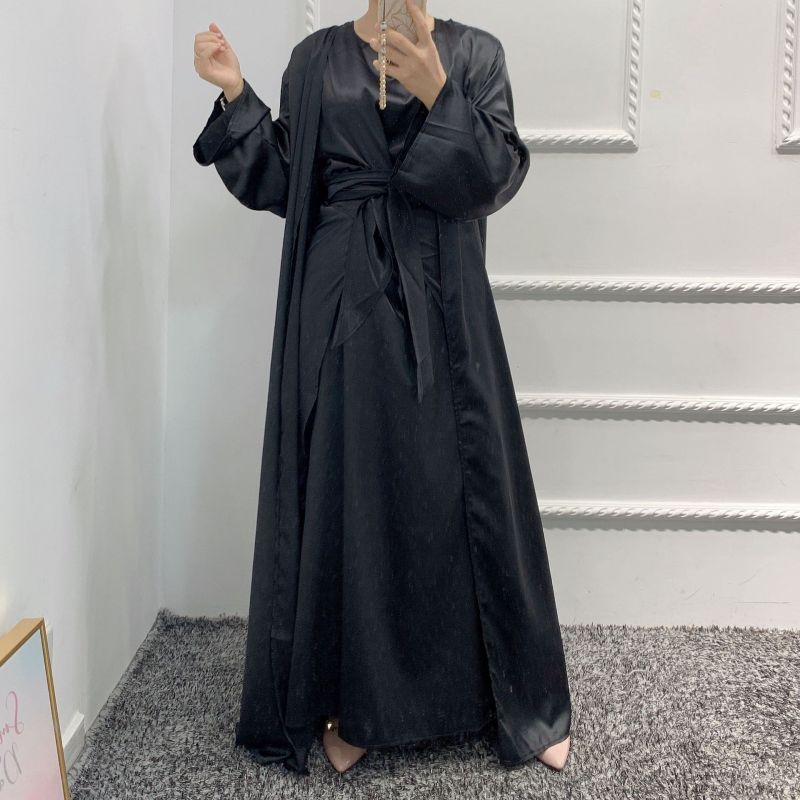 Muslim Eid Satin Dress Abaya