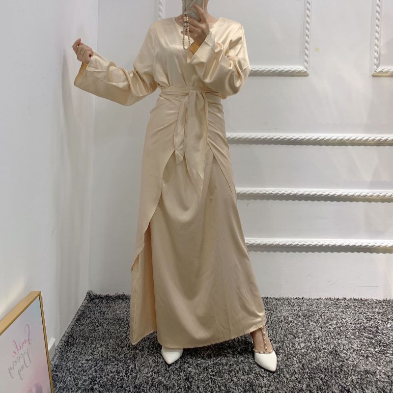 Muslim Eid Satin Dress Abaya