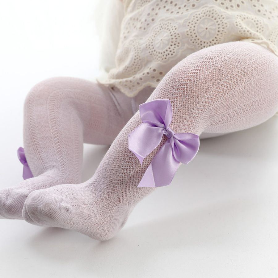Kids Bowknot Fishnet Pantes
