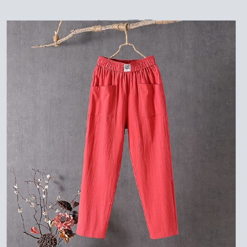 Women Linen Casual Pants
