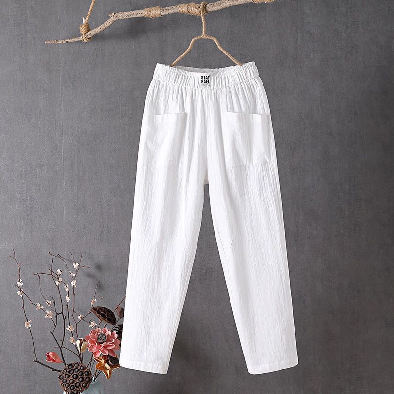 Women Linen Casual Pants