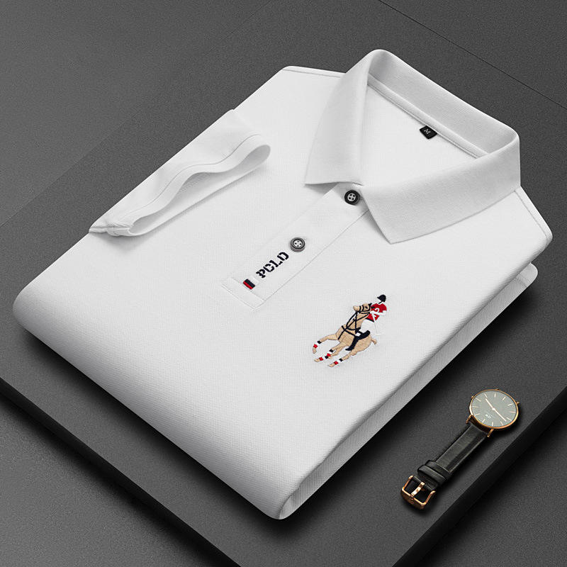Embroidered lapel POLO-with Lgo