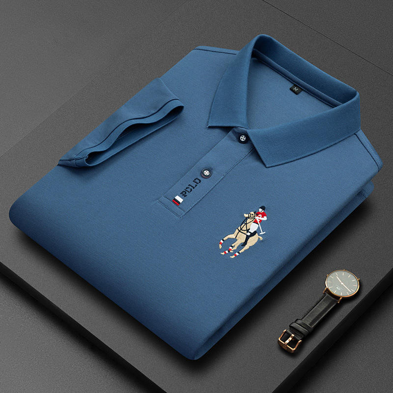 Embroidered lapel POLO-with Lgo