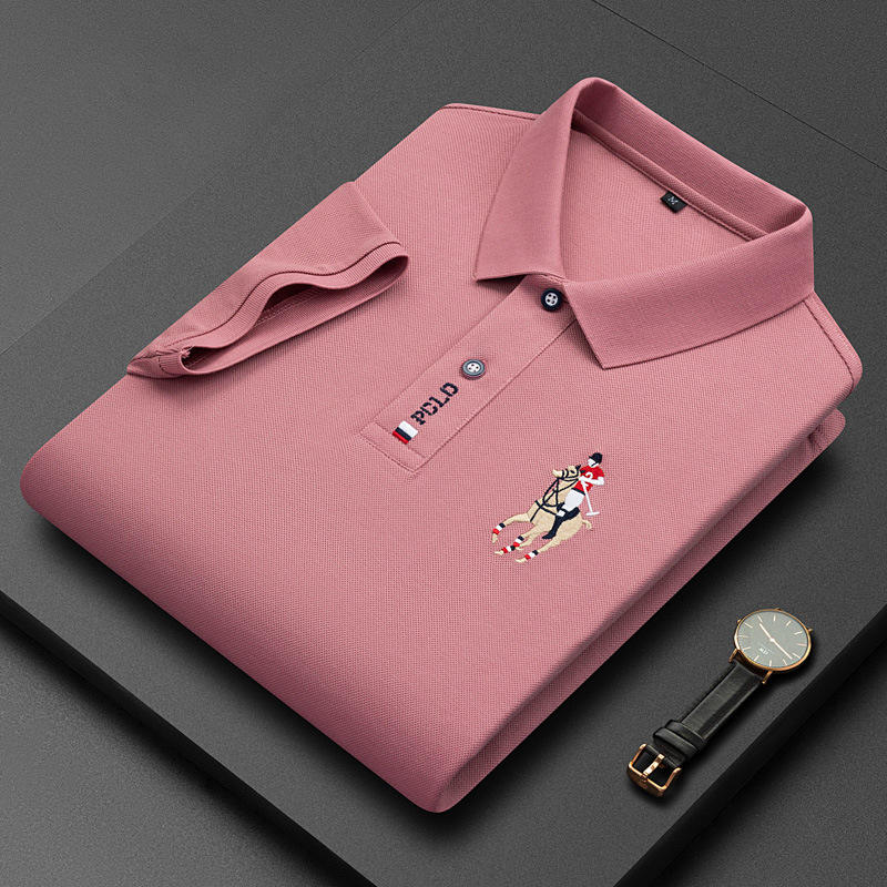 Embroidered lapel POLO-with Lgo