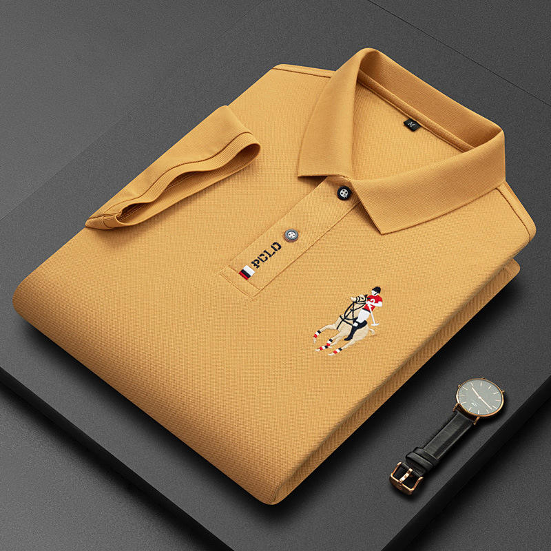 Embroidered lapel POLO-with Lgo