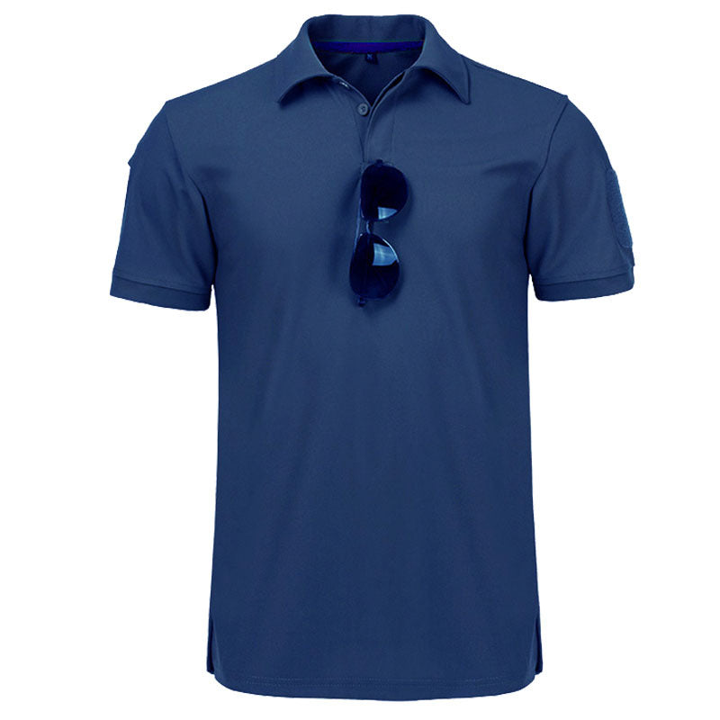 Men's Solid Color Lapel Short Sleeve