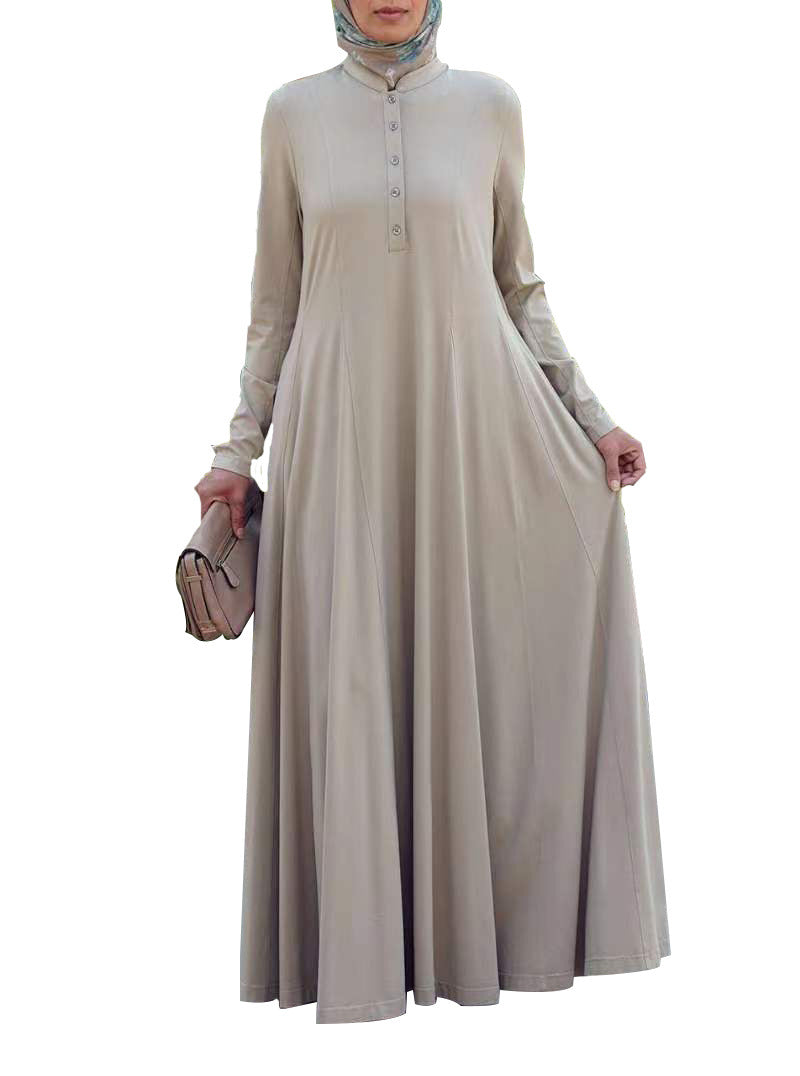 Muslim Solid Color Loose Fitting Abaya