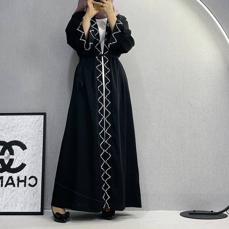 Beaded And Belted Muslim Cardigan Gowns
