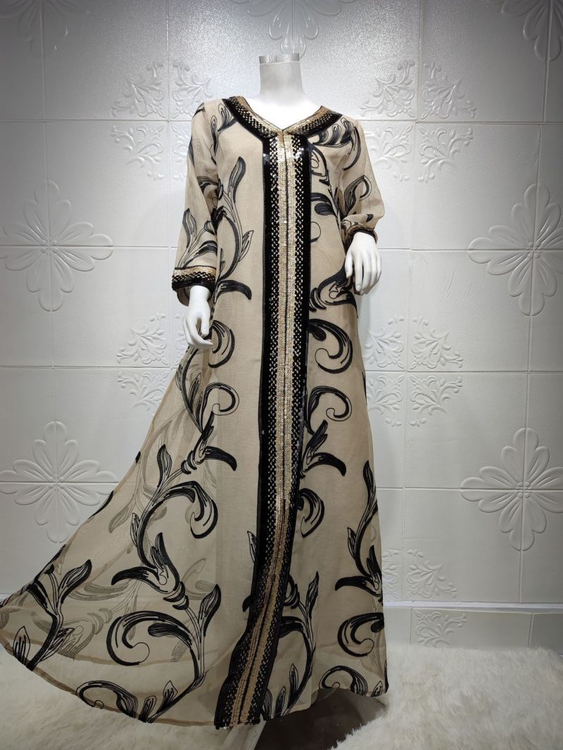 A Sequined Embroidered Gown For A Muslim Woman Of The Middle East