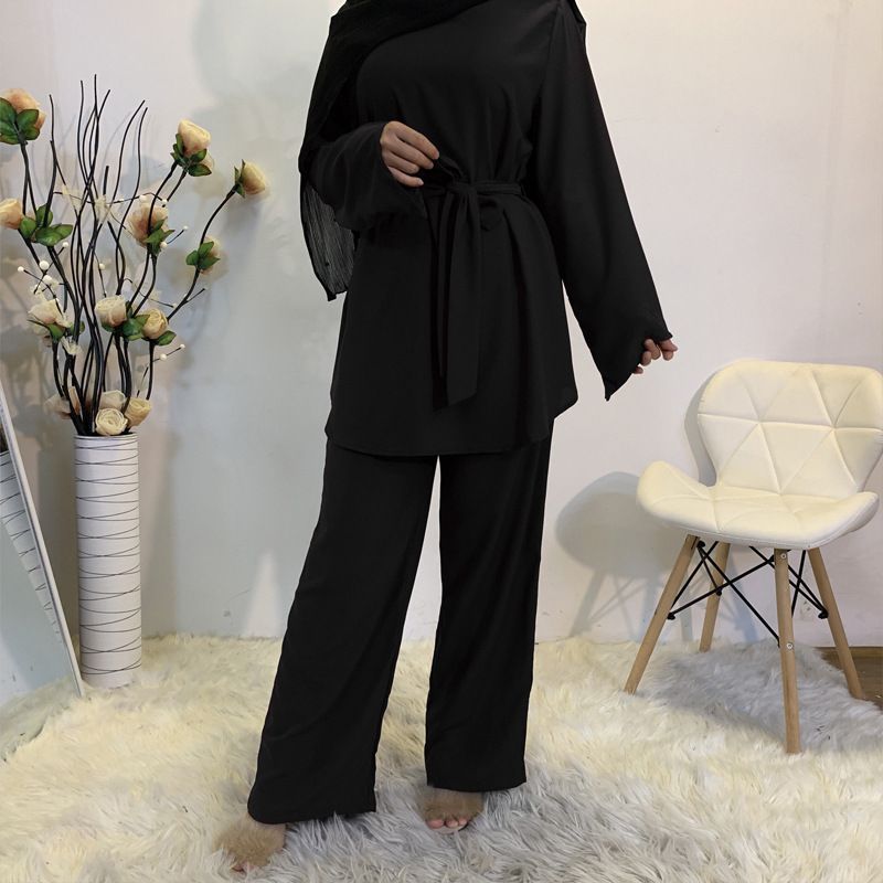 Women Islamic Clothing Muslim Abaya Set