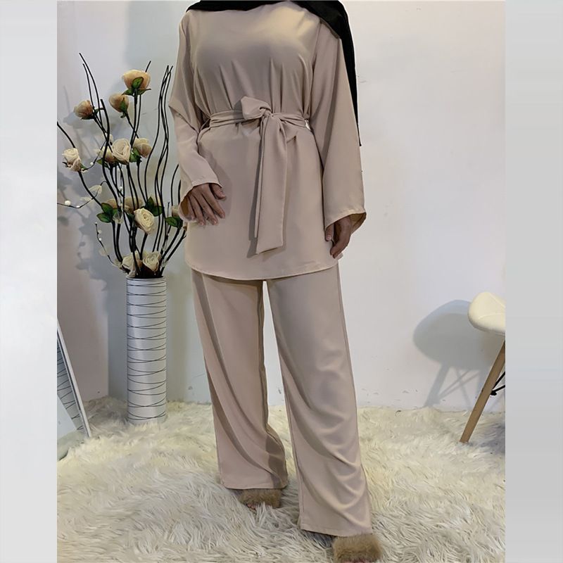 Women Islamic Clothing Muslim Abaya Set