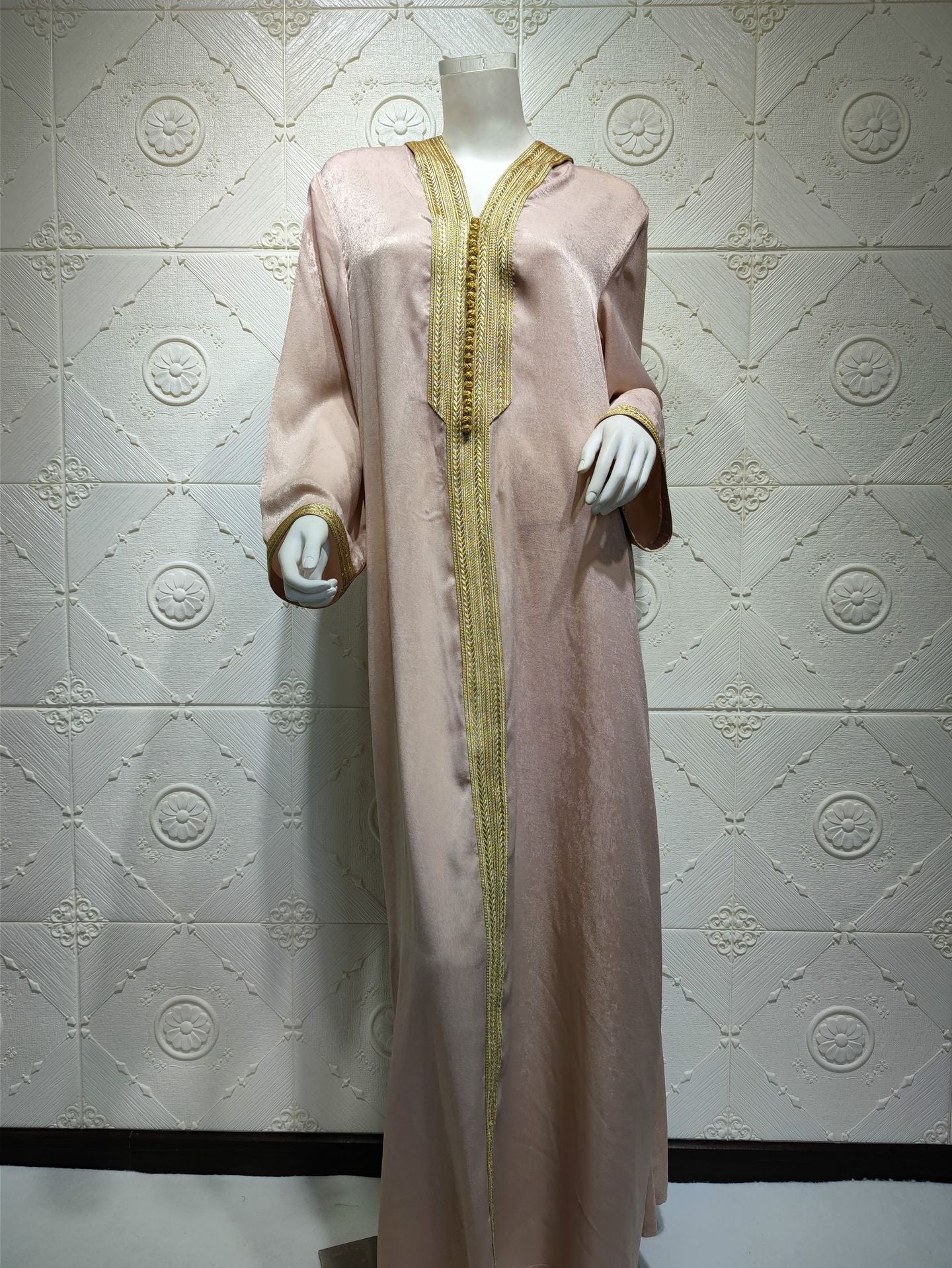 Muslim Hooded Lace Velvet Abaya