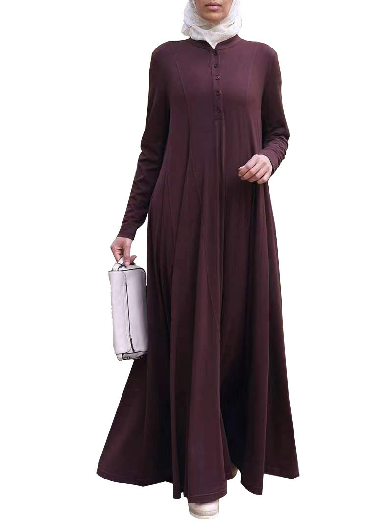 Muslim Solid Color Loose Fitting Abaya