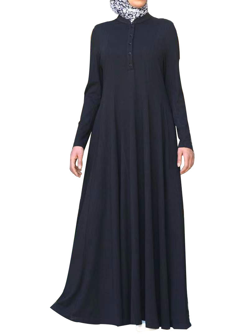 Muslim Solid Color Loose Fitting Abaya
