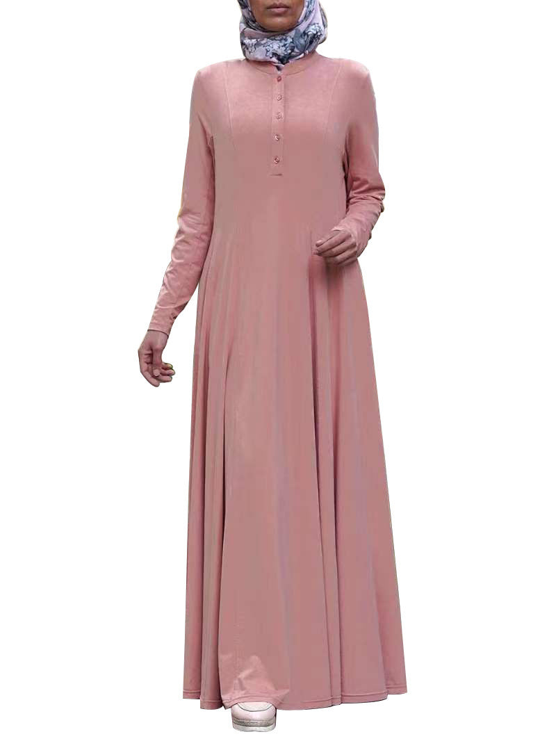 Muslim Solid Color Loose Fitting Abaya