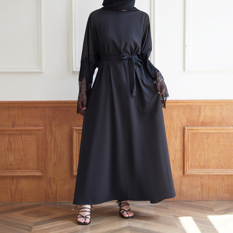 Muslim lace sleeved Abaya