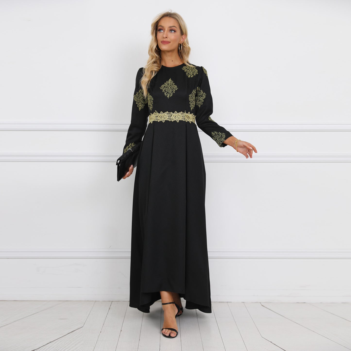 A Word Muslim Abaya With Waist