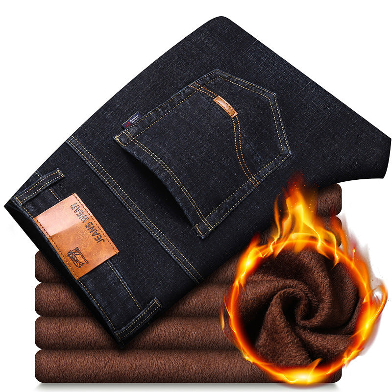 Warm Elastic Plush Jeans