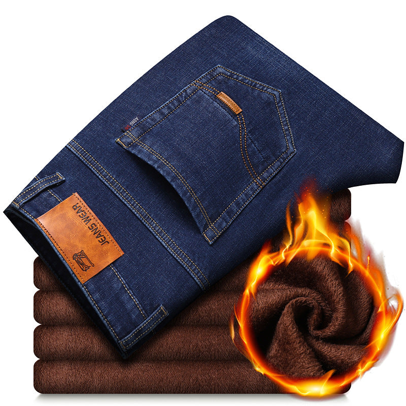Warm Elastic Plush Jeans