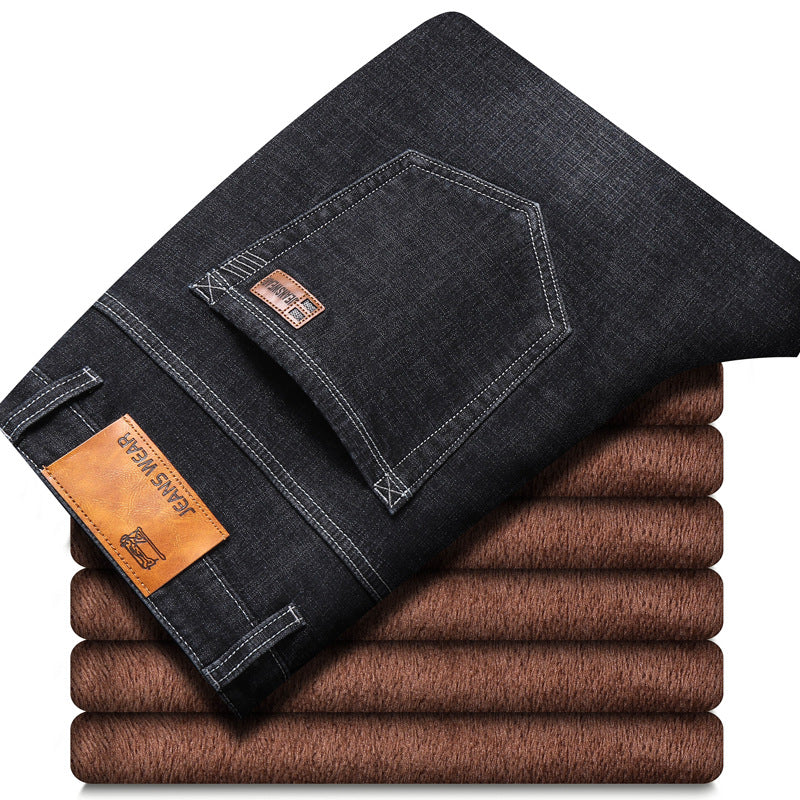 Warm Elastic Plush Jeans