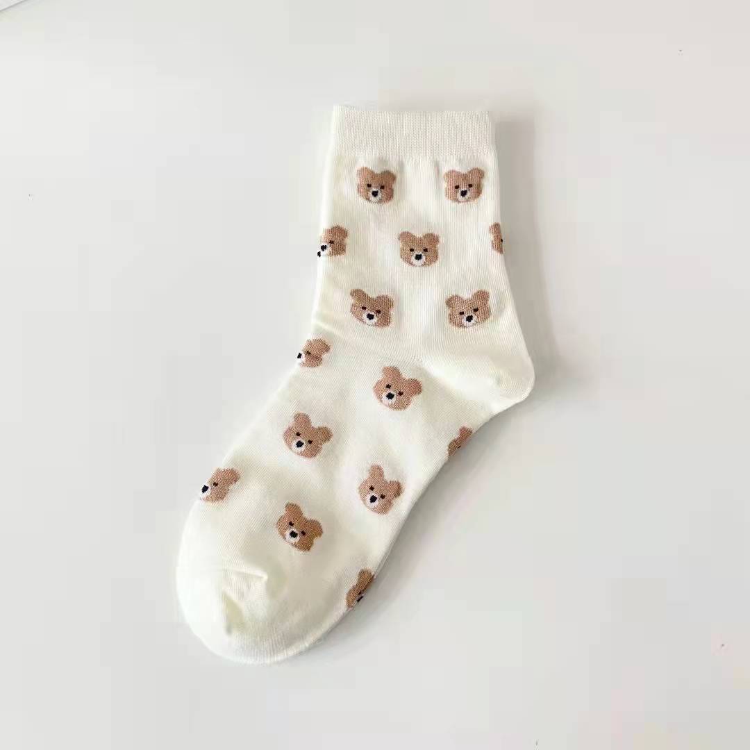 Female Cotton Bear Socks